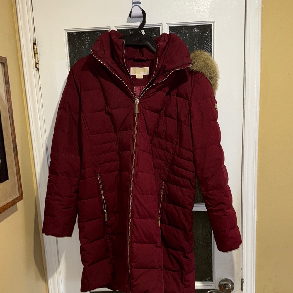 Michael Kors Burgundy Double Zipper Winter Coat, NWOT, size XL